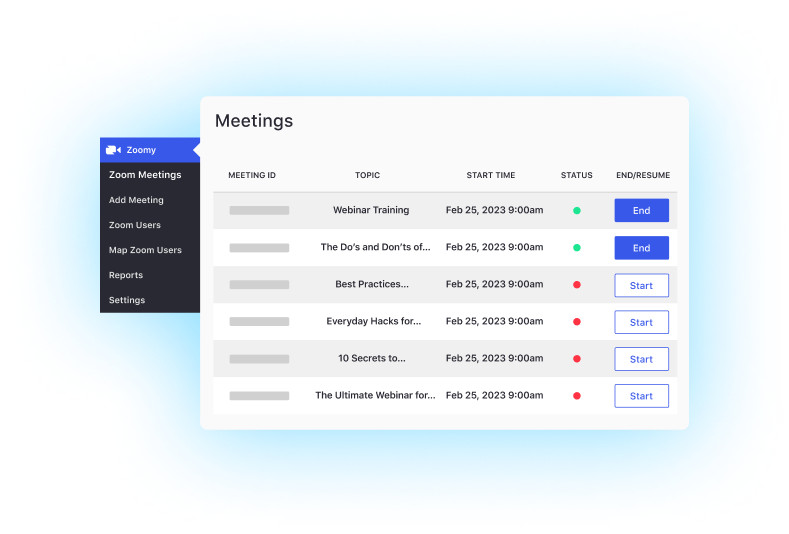Zoom WordPress Plugin Meeting Area
